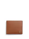 Valentino Garavani Porta Carte Di Credito Compatto In Pelle Marrone In Brown