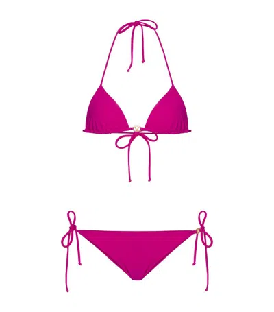 Valentino Triangle-cup Bikini In Purple