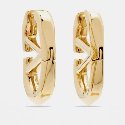 Pre-owned Valentino Garavani Vlogo Bold Gold Tone Earrings