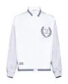Valentino Vlogo Bomber Jacket In White