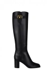 Valentino Garavani Vlogo Signature Calfskin Boot 70mm Woman Black 38.5