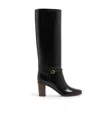 Valentino 75mm Pattie Leather Boots In Black