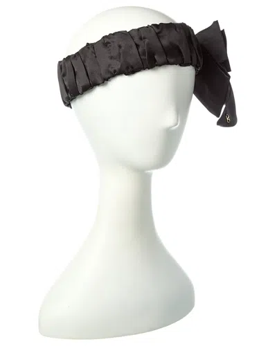 Valentino Garavani Valentino Vlogo Bow Silk Headband In Black