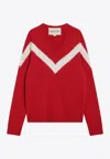 Valentino Garavani Intarsia Wool Jumper In Red