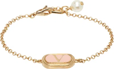 Valentino Garavani Vlogo Bracelet In Brown