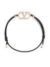 Valentino Embellished Vlogo Signature Bracelet In Black