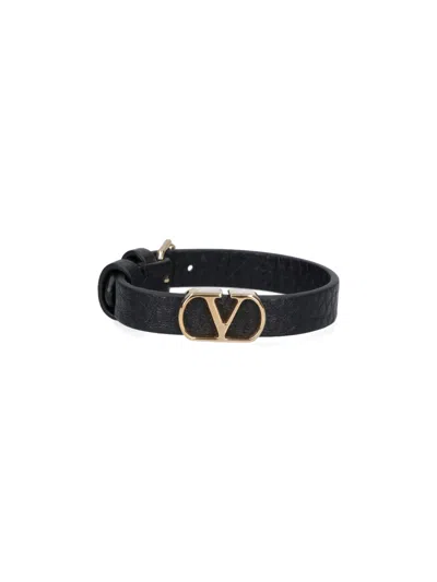 Valentino Garavani Vlogo Bracelet In Black