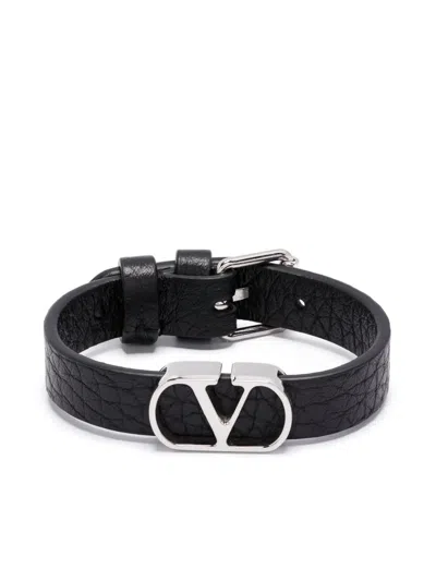Valentino Garavani Vlogo Bracelet In Black