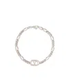 Valentino Ovalette Vlogo Bracelet In White