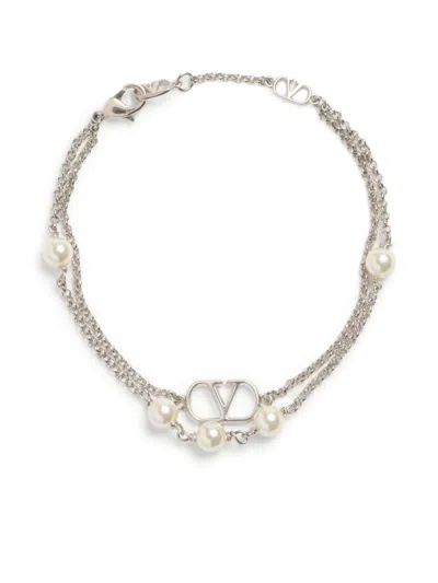 Valentino Garavani Vlogo Bracelet With Swarowski Pearls