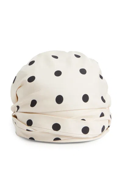 Valentino Garavani Vlogo Braided Dot-print Silk-shantung Hair Wrap In White