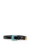Valentino Vlogo Brushed Calfskin Belt 30 Mm In Black