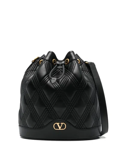 Valentino Garavani Vlogo Bucket Bag In Black