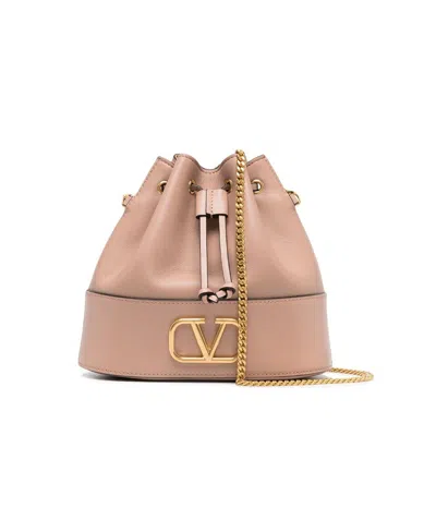VALENTINO GARAVANI VALENTINO VLOGO PLAQUE DRAWSTRING BUCKET BAG