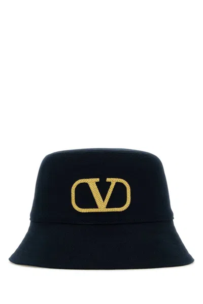 Valentino Garavani Valentino Vlogo Bucket Hat In Navy Blue