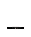 Valentino Garavani Vlogo Signature Belt In Shiny Calfskin 30 Mm In Black