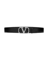 Valentino Garavani Vlogo Signature Belt In Shiny Calfskin 30 Mm In Nude