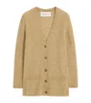 Valentino Single-breasted Knitted Cardigan In Gold