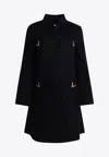 Valentino Vlogo Buttoned Coat In Black