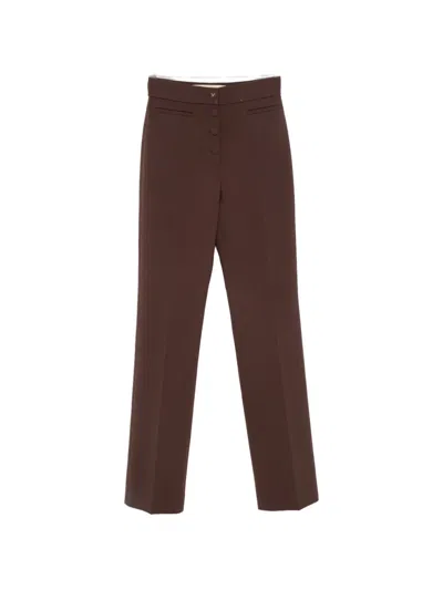 Valentino Vlogo Button-fastening Trousers In Brown