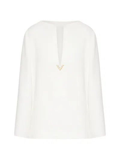 Valentino Vlogo Cady Couture Blouse In Multi
