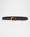 Valentino Garavani Vlogo Calfskin Leather Belt In Rel Oak Brown