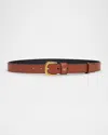 Valentino Garavani Vlogo Calfskin Leather Belt In Wu2 Deep Caramel