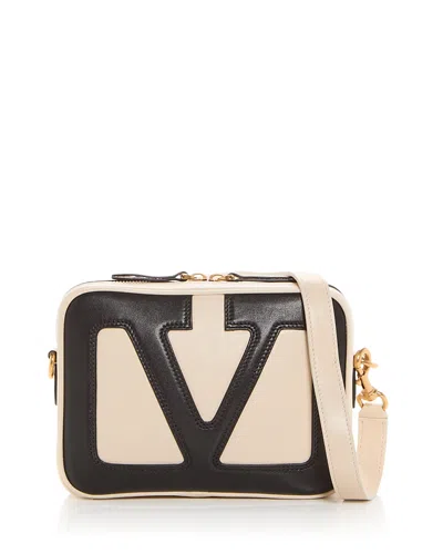 Valentino Garavani Vlogo Camera Leather Crossbody Bag In Nude