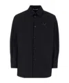 Valentino Rear Yoke Wool Blend Shirt In Black