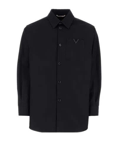 VALENTINO VALENTINO VLOGO PLAQUE STRAIGHT HEM SHIRT