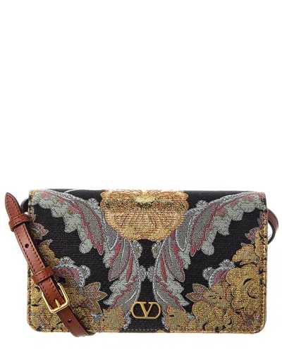 Valentino Garavani Valentino Vlogo Canvas Shoulder Bag In Black