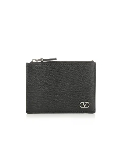 Valentino Garavani Vlogo Signature Card Holder In Black