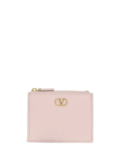 Valentino Garavani Vlogo Card Holder In Pink