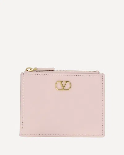 Valentino Garavani Vlogo Card Holder In Pink