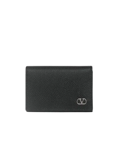 Valentino Garavani Vlogo Card Holder In Black