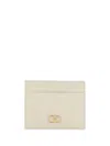 Valentino Garavani Textured Leather Wallet With Logo Embellishment In White