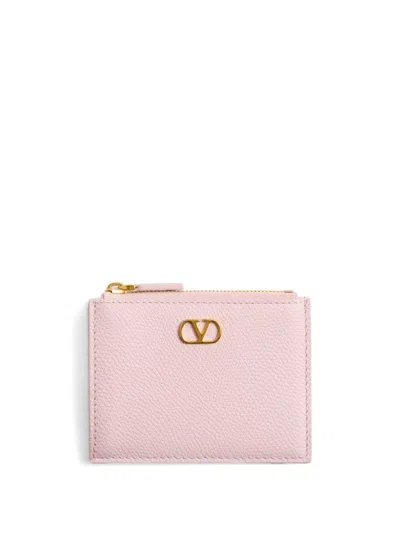 Valentino Garavani Vlogo Card Holder In Pink