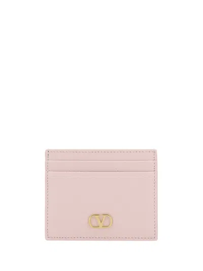 Valentino Garavani Vlogo Signature Card Holder In Pink