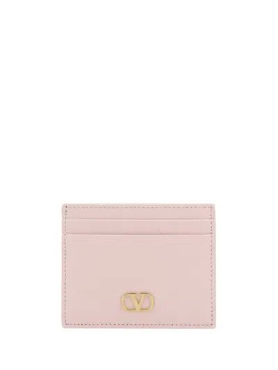 Valentino Garavani Vlogo Signature Card Holder In Pink