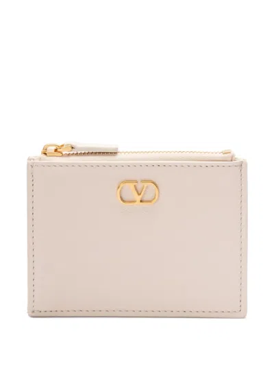 Valentino Garavani Vlogo Cardholder In Neutrals