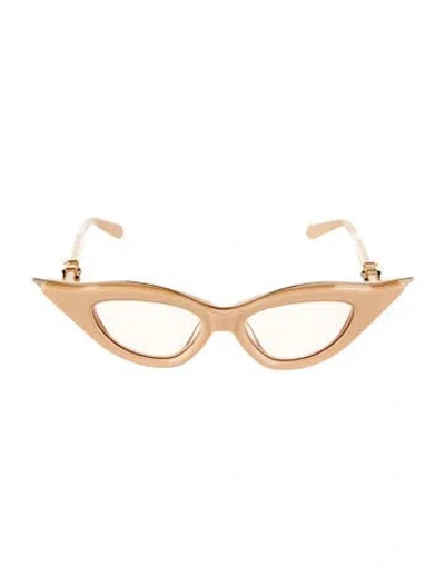 Pre-owned Valentino Vlogo Cat-eye Sunglasses W/ Tags In Neutral