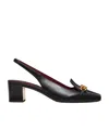 Valentino Vlogo Chain 40 Leather Slingback Pump In Black