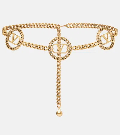 Valentino Garavani Vlogo Chain Belt In Gold