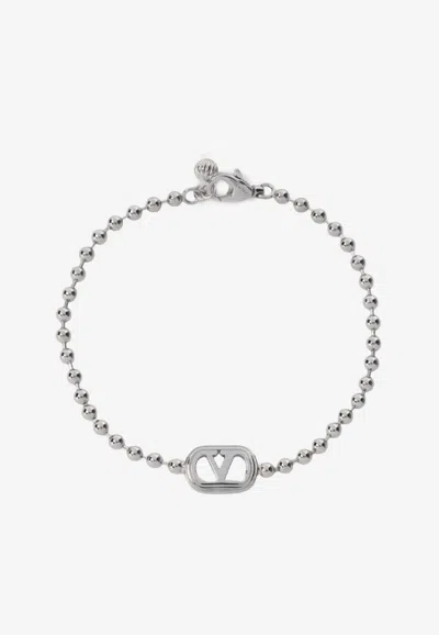 Valentino Garavani Vlogo Chain Brass Bracelet In Metallic