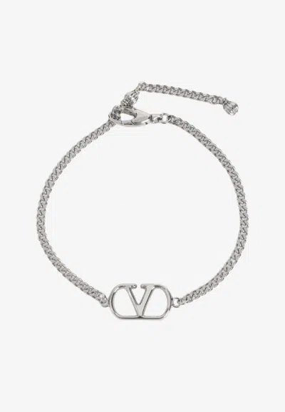 Valentino Garavani Vlogo Chain Bronze Bracelet In Metallic