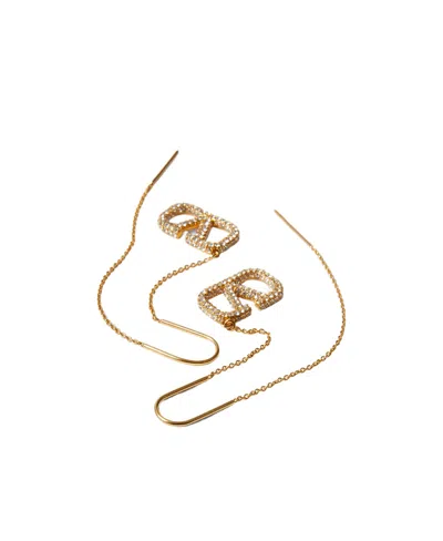 Valentino Garavani Vlogo Chain Earrings In Yellow