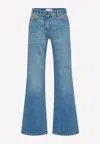 Valentino Vlogo Chain Flared Jeans In Blue