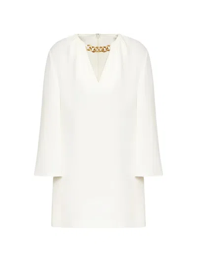 Valentino Vlogo Chain Kaftan Mini Dress In White