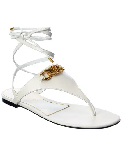VALENTINO GARAVANI VALENTINO VLOGO CHAIN LEATHER SANDAL