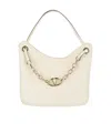 Valentino Vlogo-chain Leather Tote Bag In White